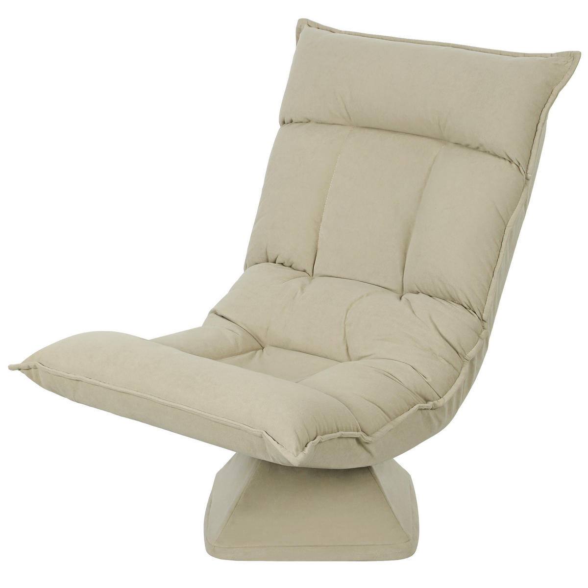 BODENSESSEL DE-06490 5-fach verstellbare Rückenlehne, drehbar Beige - Beige, Holz/Textil (62/95/70cm) - ComfortXL