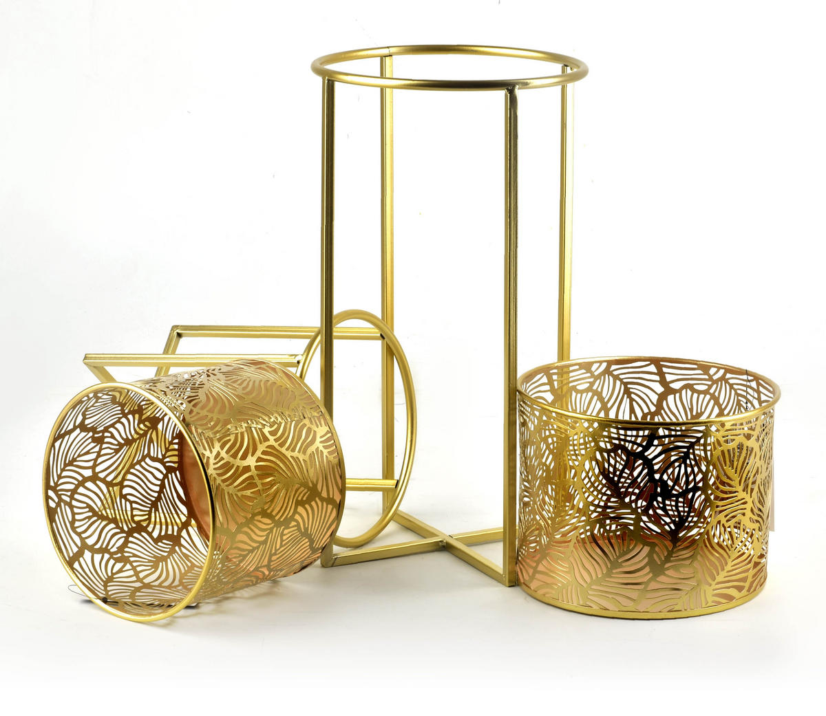 BLUMENTÖPFEN Swen Gold 21/21/47 cm Metall - Goldfarben, Metall (47cm) - Mondex