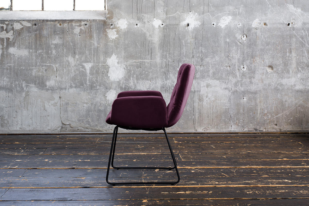 ESSZIMMERSTUHL NEW CHARME Violett Velvet (1er-Set) - Violett, Textil (59/87/66cm) - KAWOLA