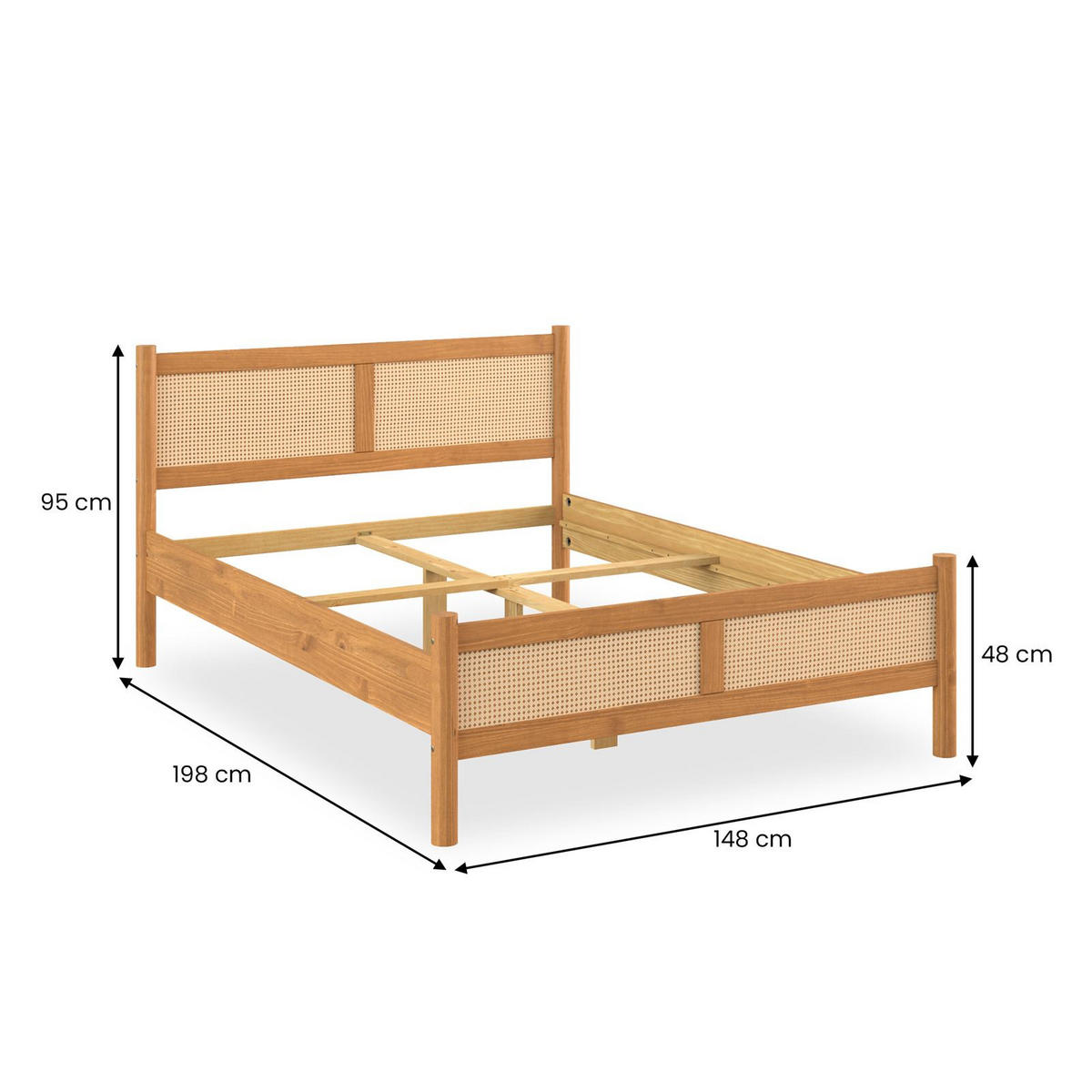 MASSIVHOLZBETT CEFIRA 140x190 cm Eiche - Eichefarben, Holz (140/190cm) - IDIMEX
