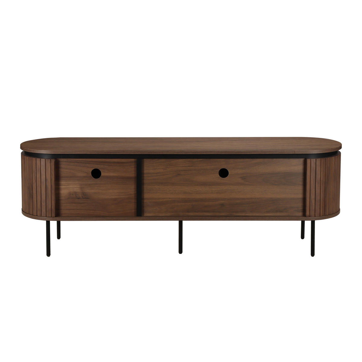 TV-SCHRANK, dunkles Holzeffekt - Braun, Holz (40/55/160cm) - Oviala