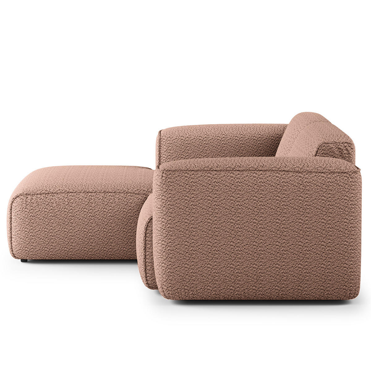 ECKSOFA mit XL-Longchair - Mauve/Schwarz, Kunststoff/Textil (260/171cm) - home24