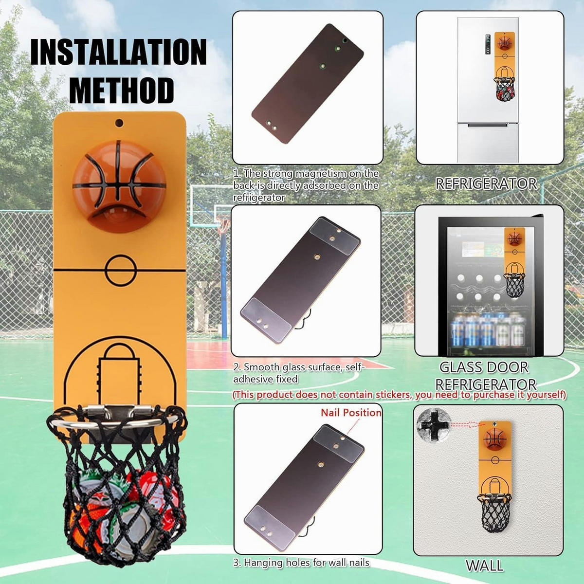 FLASCHENÖFFNER Wand mit Auffangbehälter Basketball Design - Braun, Metall (20cm)