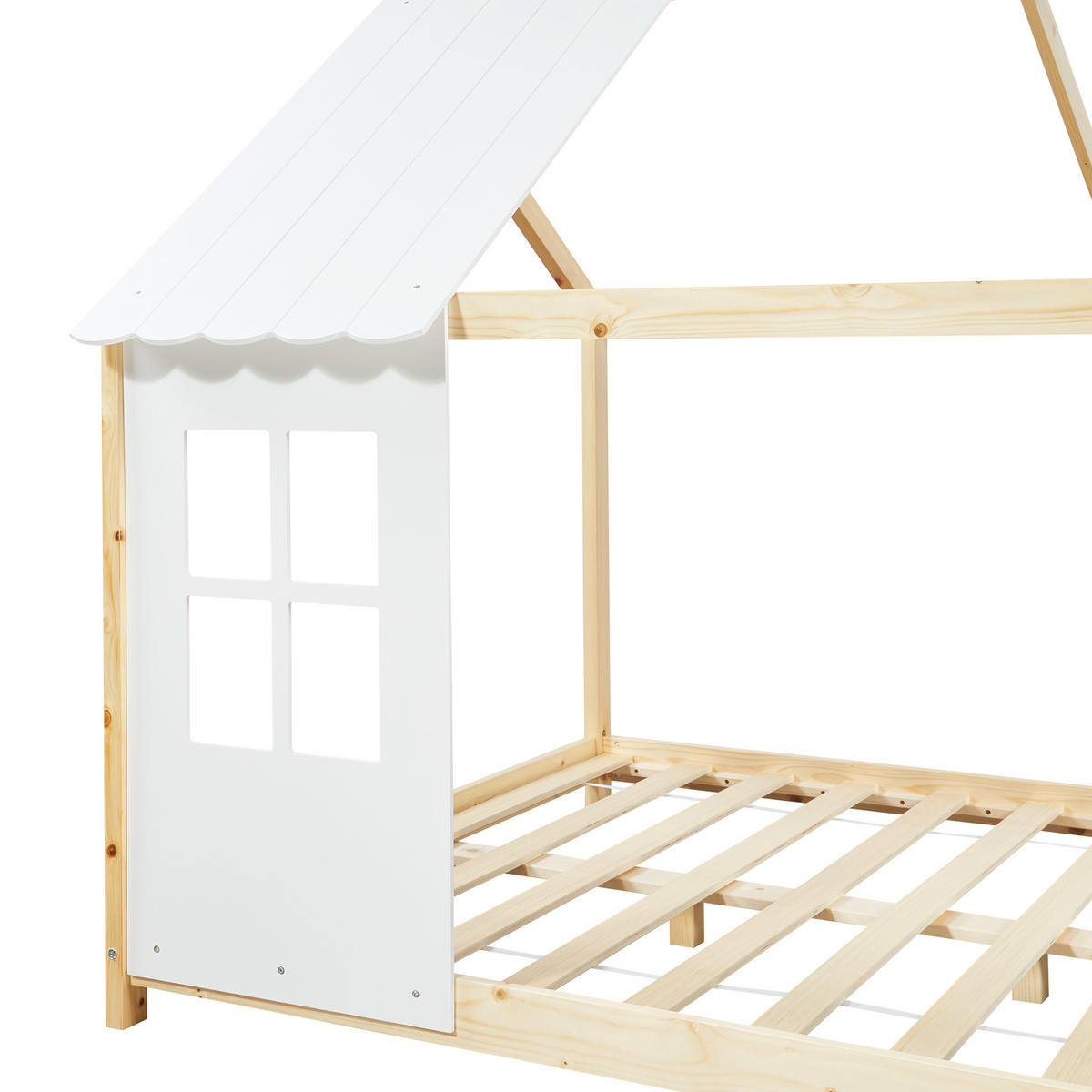 HAUSBETT Tostedt - Naturfarben, Holz (140/200cm) - [en.casa]
