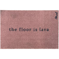 OUTDOOR FUßMATTE "Abby" mit Spruch "the floor is lava" Pink 50 x 75 cm - Pink/Schwarz, Kunststoff/Textil (50/75cm) - MAD ABOUT MATS
