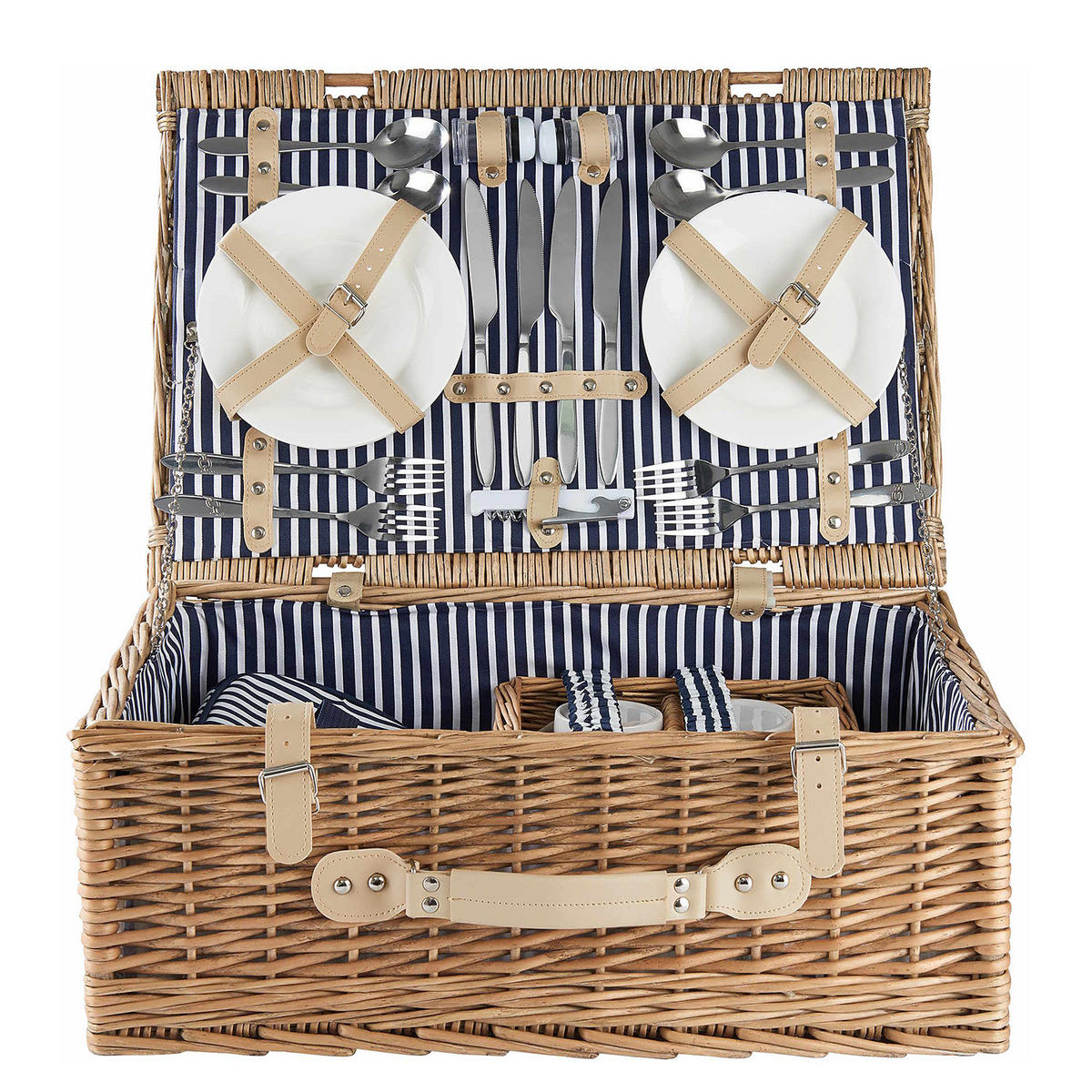 PICKNICK-SET (26-teilig) A Day In The Park - Braun, Naturmaterialen/Keramik (37/21/54cm) - Butlers