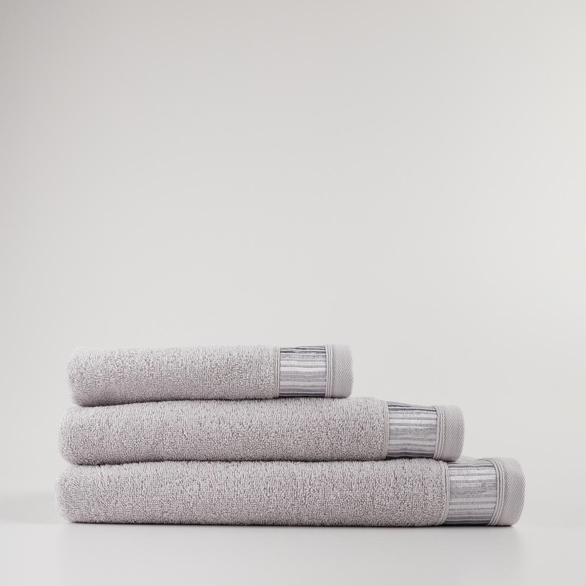 BADETUCH Alicanty - Hellgrau, Textil (70/130cm) - home&you