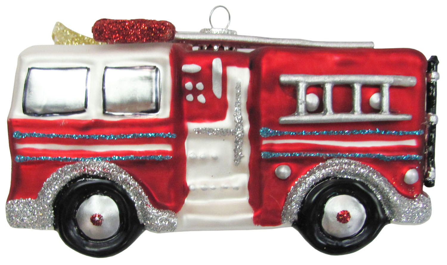 CHRISTBAUMSCHMUCK Feuerwehr Rot 13cm (Glas / 1 Stk.) - Rot, Glas (6/7/13cm) - Krebs Glas Lauscha