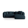 ECKSOFA modular rechts Martina aus strukturiertem Stoff jeansblau 2 Sitzplätze - Blau, Textil (176/283cm) - Micadoni