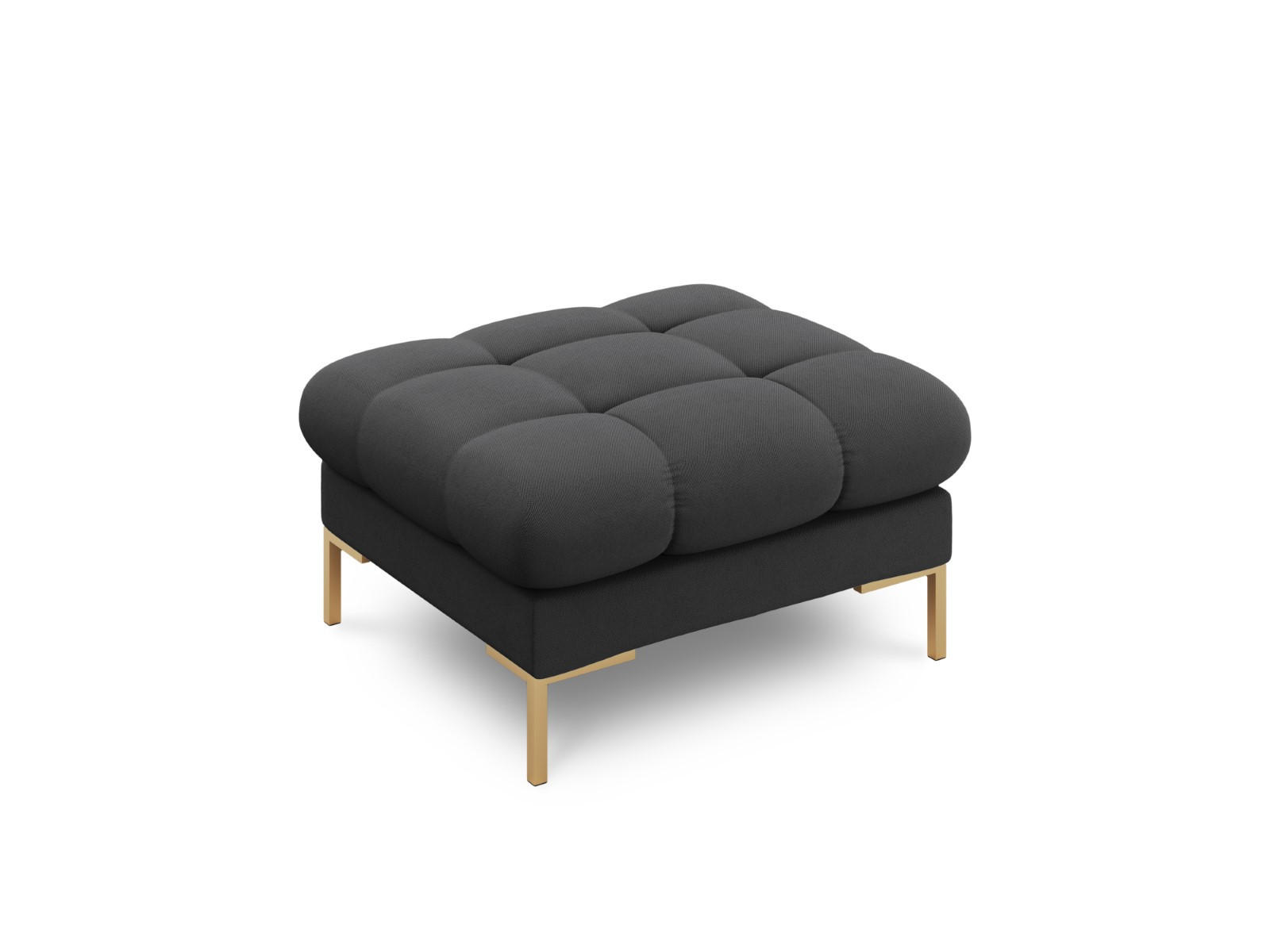 POUF Mamaia aus strukturiertem Stoff dunkelgrau - Dunkelgrau, Textil (60/41/60cm) - Micadoni