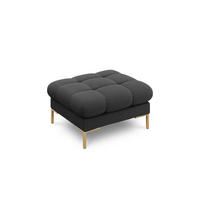 POUF Mamaia aus strukturiertem Stoff dunkelgrau - Dunkelgrau, Textil (60/41/60cm) - Micadoni