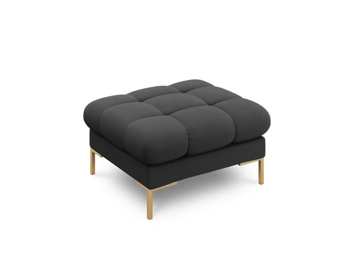POUF Mamaia aus strukturiertem Stoff dunkelgrau - Dunkelgrau, Textil (60/41/60cm) - Micadoni