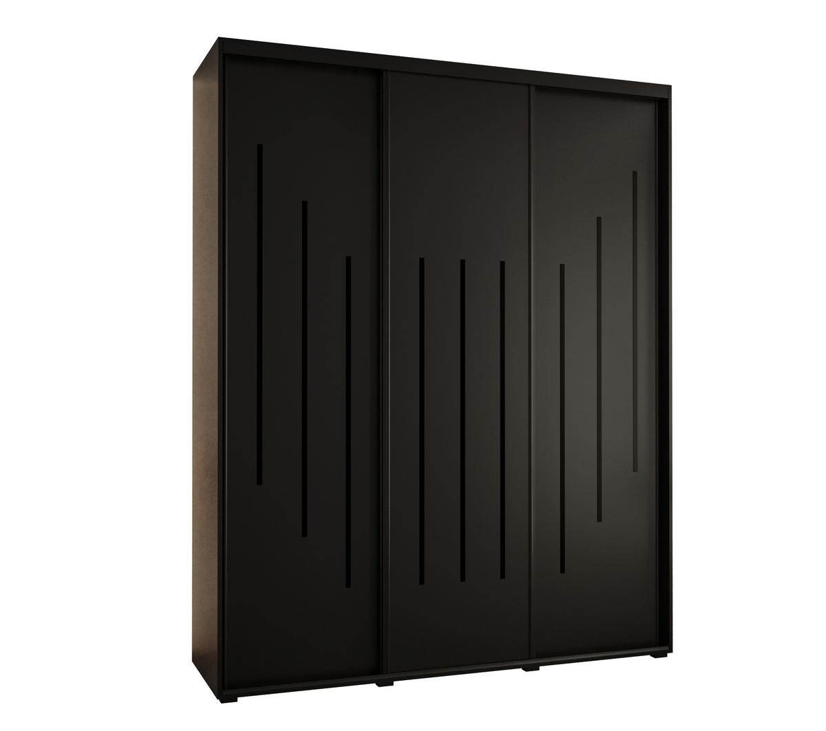 SCHWEBETÜRENSCHRANK 235,2/200/60 3-türig - Schwarz, Holz/Metall (200/235/60cm) - Abiks Möbel