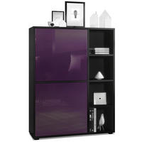 HIGHBOARD Cuba Türen in Brombeer Hochglanz - Brombeere, Holzwerkstoff (79/105.5/35.5cm) - Vladon