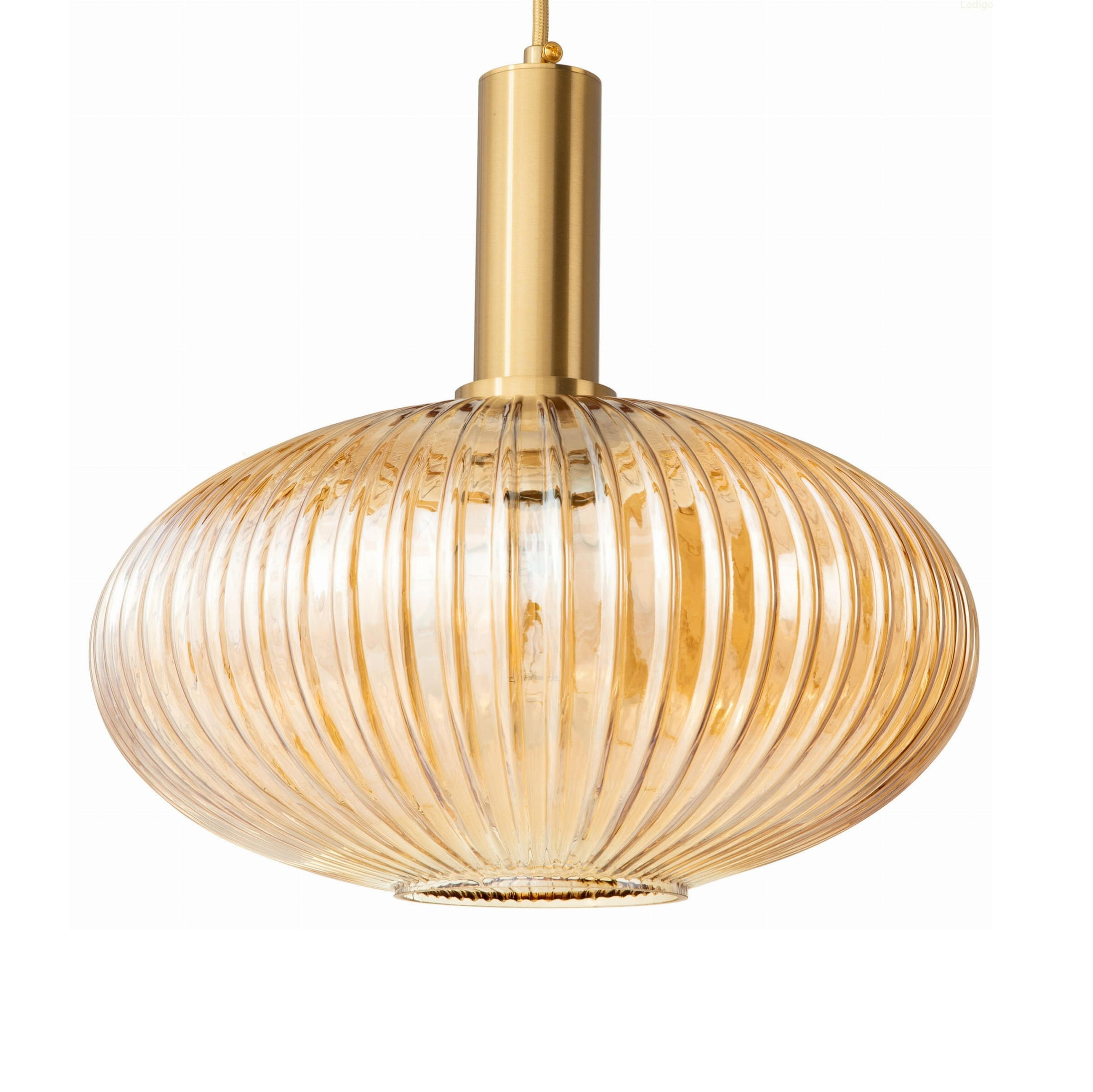 PENDELLEUCHTE Paris - Goldfarben/Bernsteinfarben, Glas/Metall (30/30/125cm) - kiki design