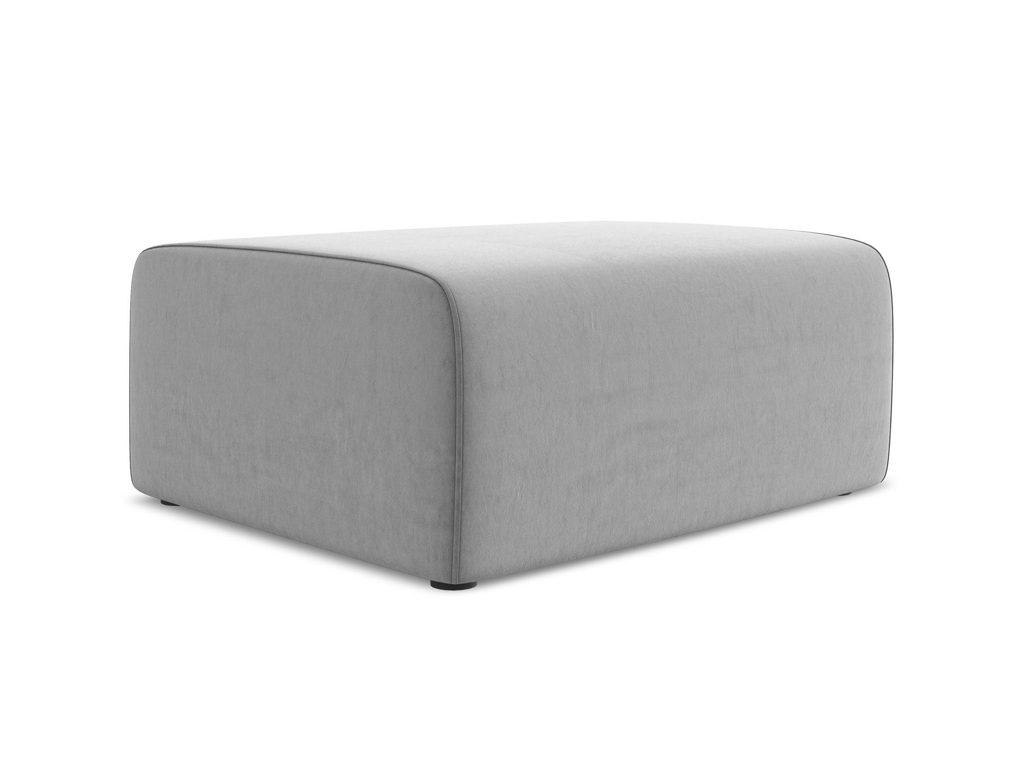 POUF Samt Stoff Grau - Creme/Schwarz, Kunststoff/Textil (90/80/60cm) - Makamii