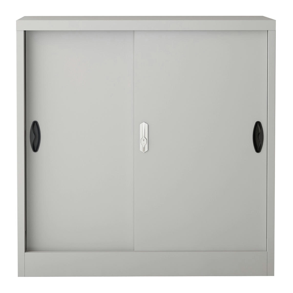AKTENSCHRANK Rieti - Hellgrau, Metall (90/90/40cm) - [en.casa]