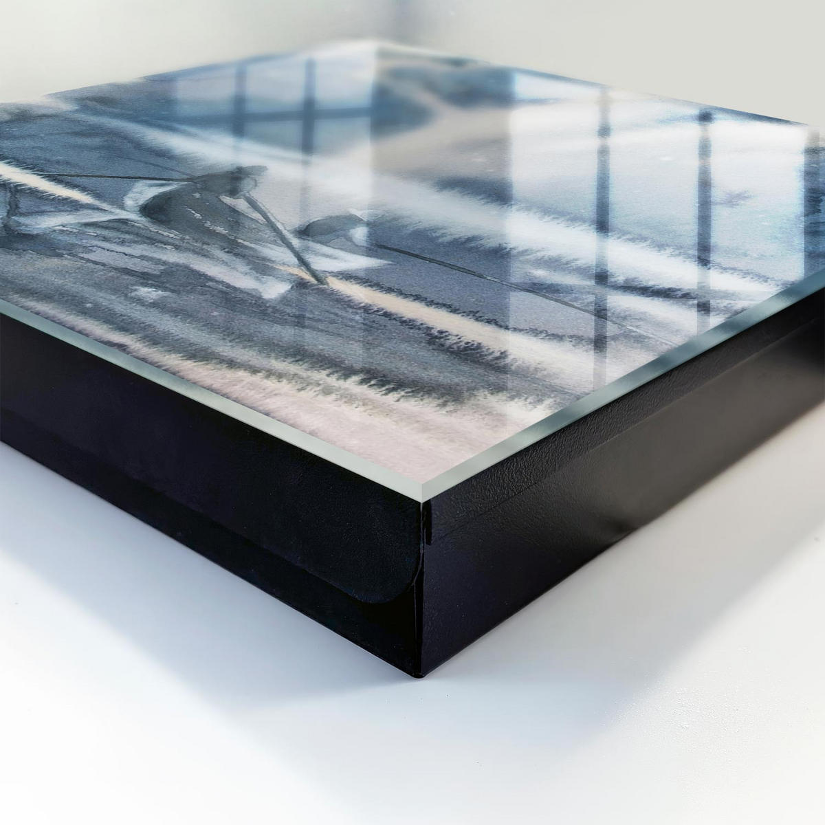 SCHLÜSSELBOX Schwarz 30x30 cm- Türöffnung nach rechts - Erdrückte Stille - Blau, Metall (30/30/5cm) - TULUP