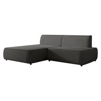 ECKSOFA Zuno, Seite: Links - Schwarz/Grau, Holz/Kunststoff (254/162cm) - MIRJAN24