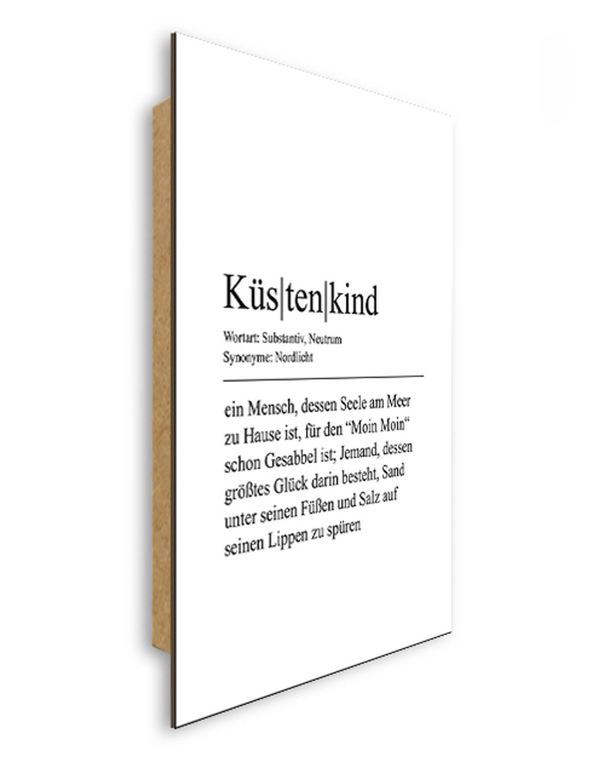 BILD 29x41 cm Spruch Küstenkind Definition - Weiß, Holzwerkstoff (29/41/2cm) - artissimo