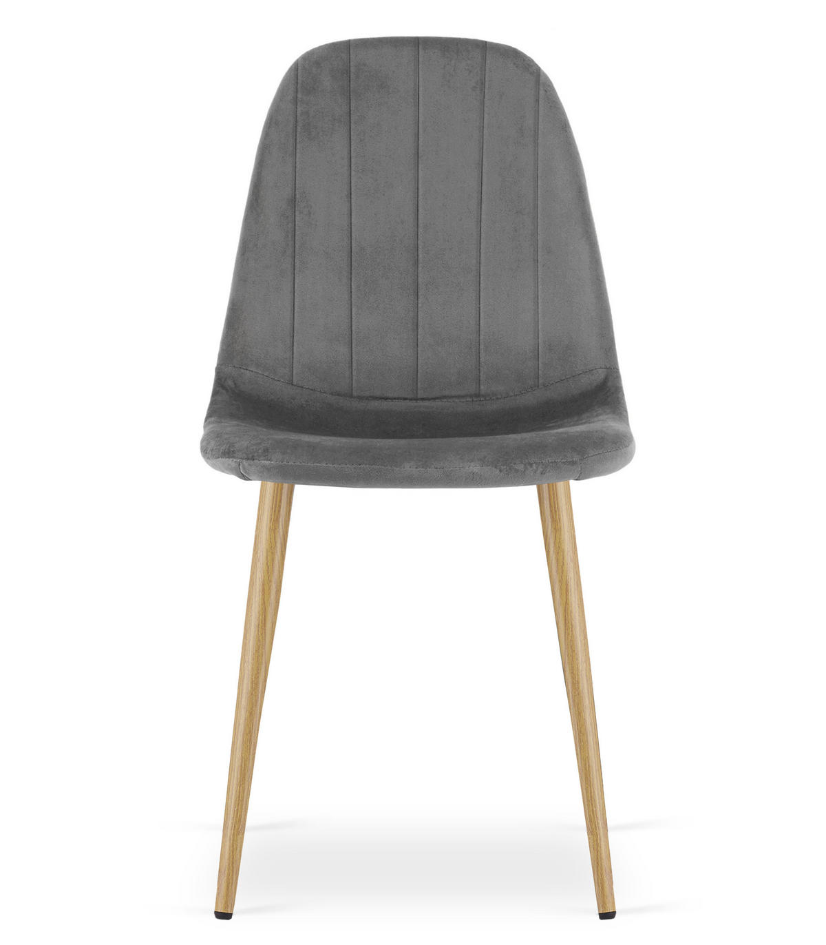 STUHL Dunkelgrau 44,5x53 cm PADVA Samtstoff Leicht Zu Reinigen - Grau, Metall (44.5/41/53cm)