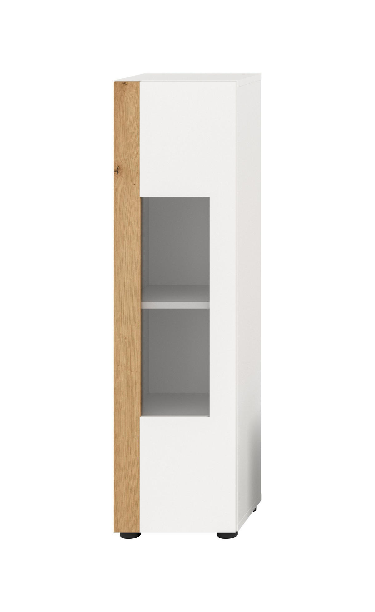 VITRINE RUDA (B/H/T: ca. 30/112/33 cm) in Weiß/weiß - Weiß, Holzwerkstoff (30/112/33cm)