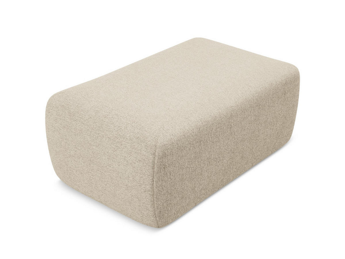 POUF Chenille Stoff Beige - Beige/Schwarz, Kunststoff/Textil (102/40/62cm) - Makamii