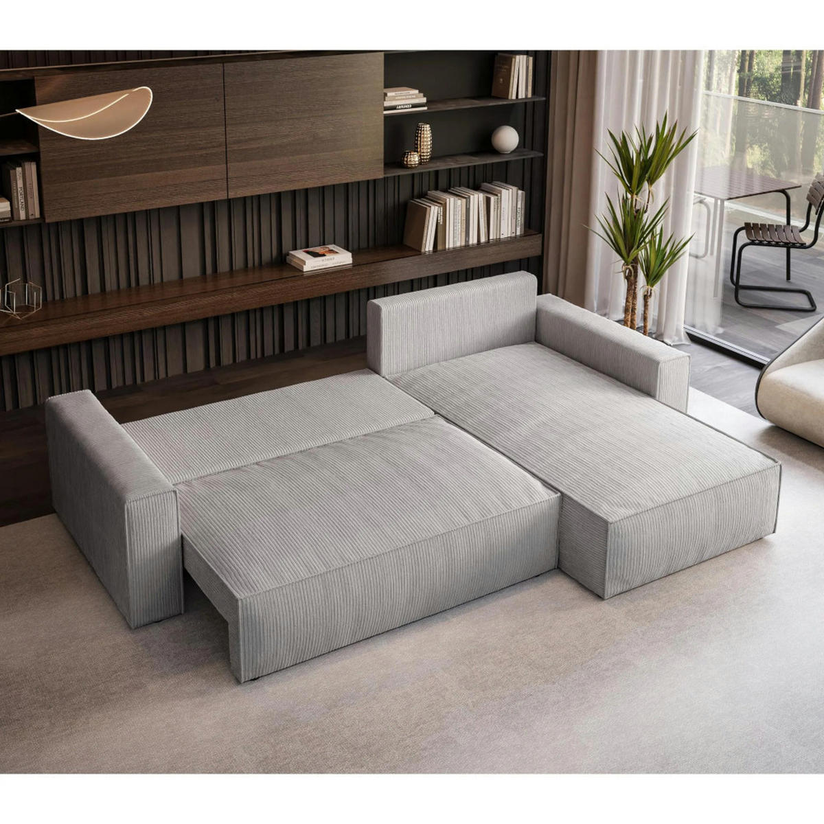 ECKSOFA Parys L hellgrau - Hellgrau/Schwarz, Kunststoff/Textil (290/185cm) - Beautysofa