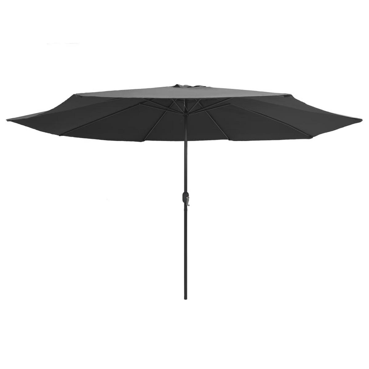 SONNENSCHIRM Mit Metall-Mast 390 Cm Anthrazit - Anthrazit, Textil (390/390cm) - vidaXL
