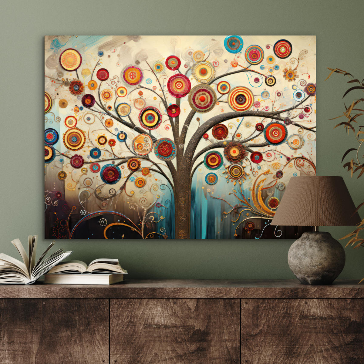 KOVOVÝ OBRAZ Strom - Strom života - Farba 80x60 cm - hnedá, kov (80/60cm) - MuchoWow