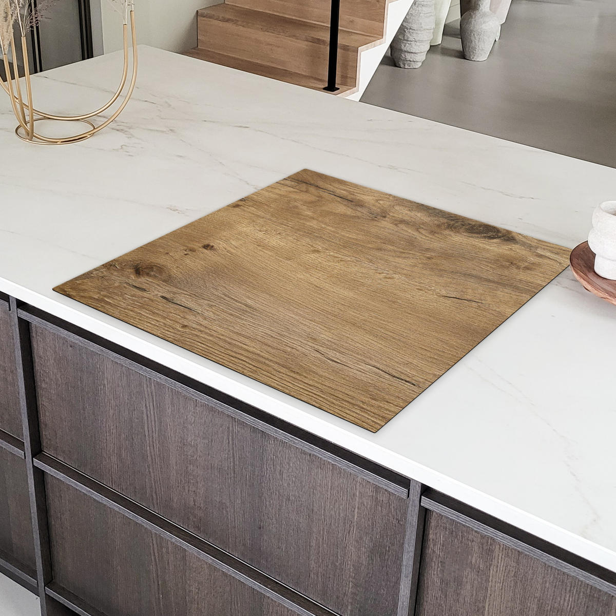 HERDABDECKPLATTE Holz - Braun - Holzoptik 78x78 cm - Eichefarben, Kunststoff (78/78/0.2cm) - MuchoWow