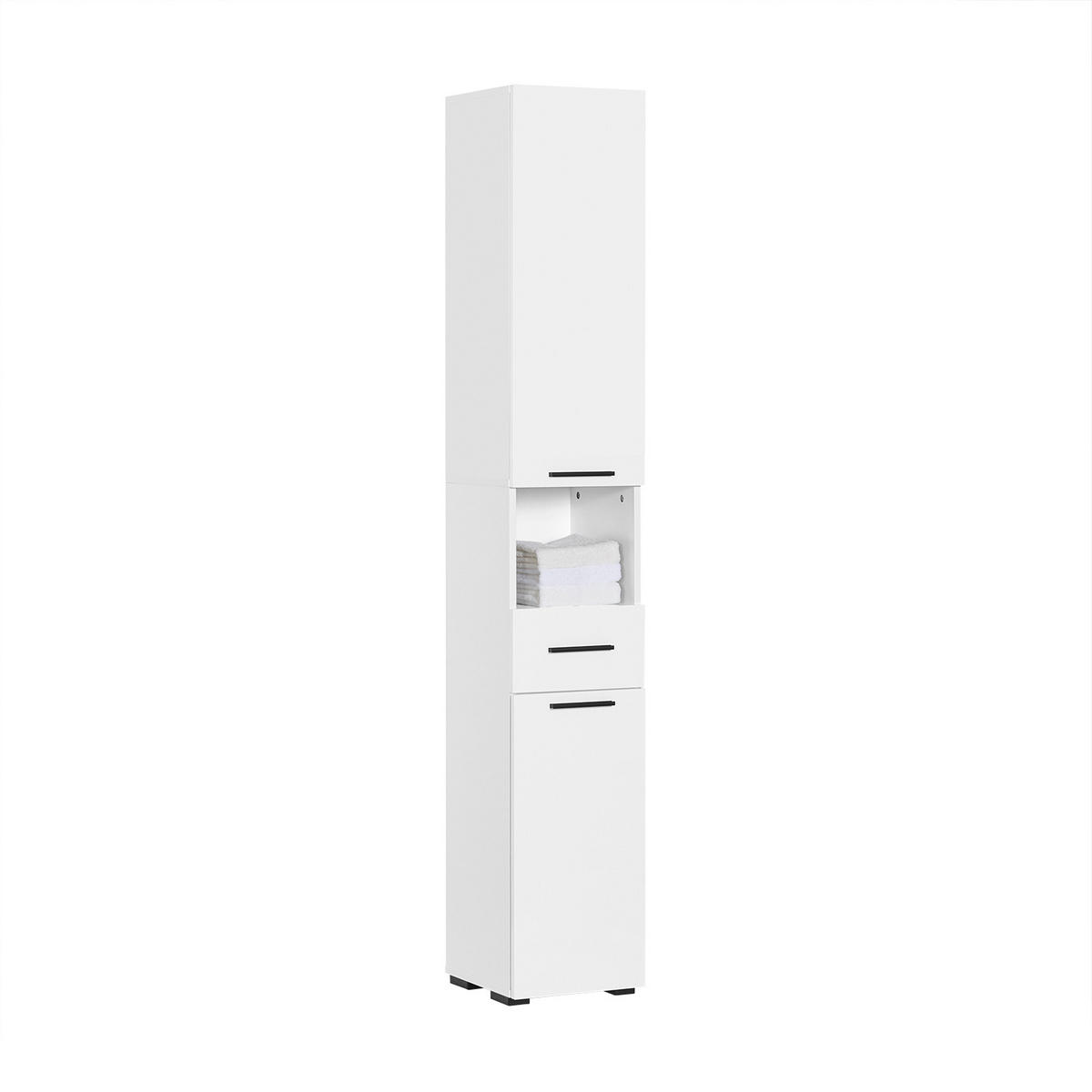 HOCHSCHRANK Weiß - Weiß, Holzwerkstoff (30/182/31cm) - SoBuy