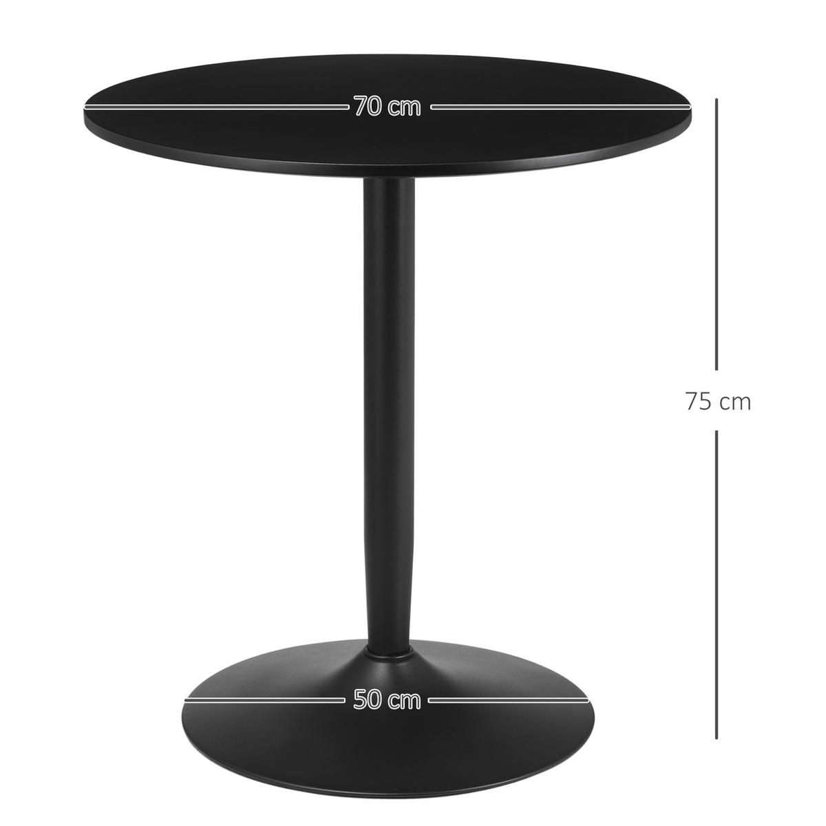 ESSTISCH 70/75 cm Schwarz aus Stahl und MDF - Schwarz, Metall (70/70/75cm) - OKMYHOME