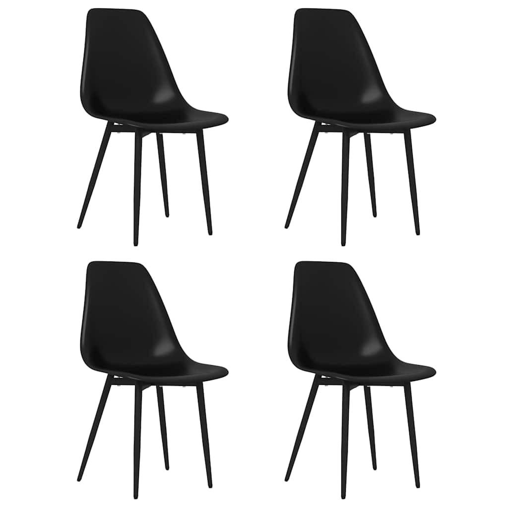 ESSZIMMERSTÜHLE 4 Stk. Schwarz PP 46*52*84cm - Schwarz, Kunststoff (46/84/52cm) - ZMH