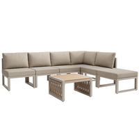 GARTEN-SOFA 6-Sitzer Beige - Beige, Metall - ComfortXL