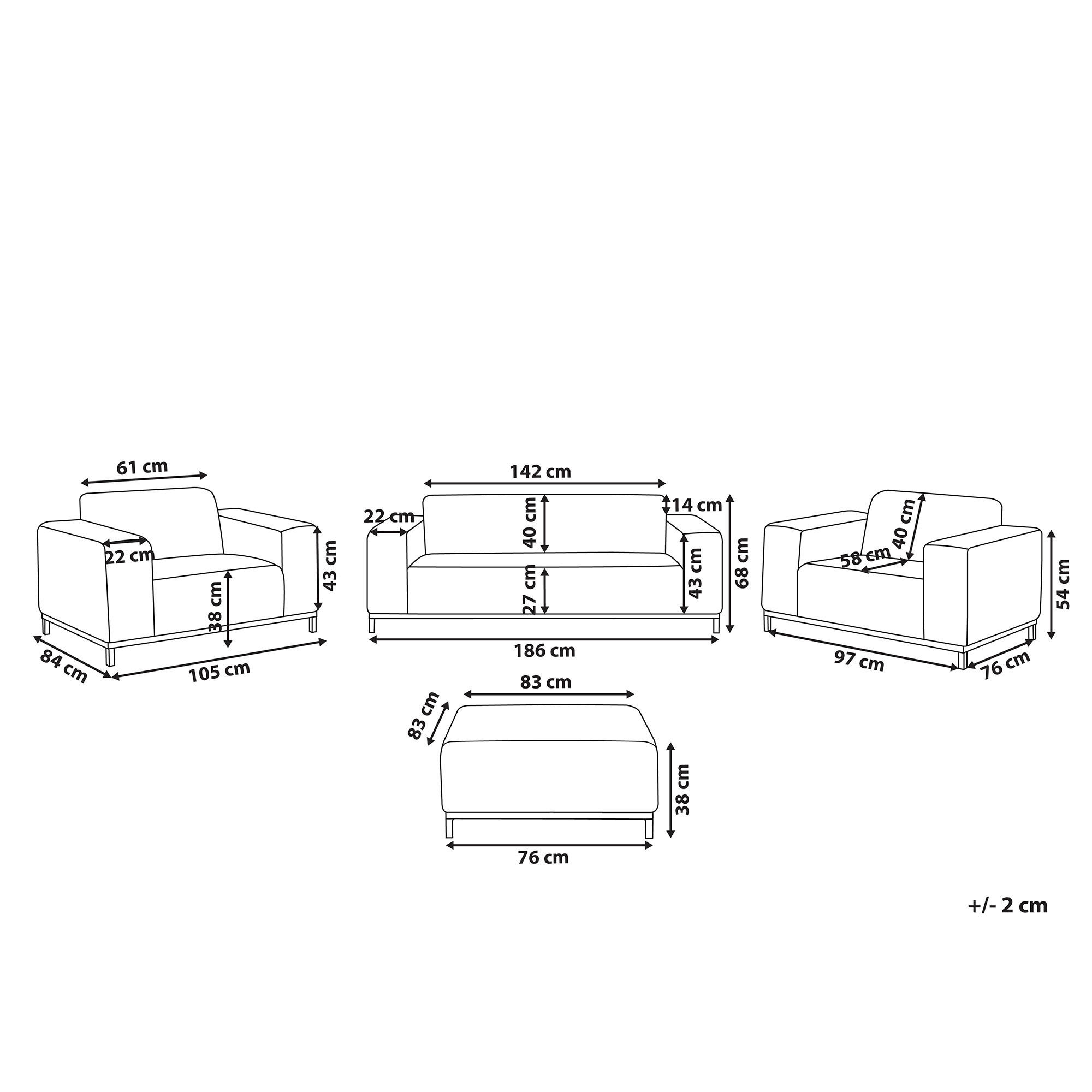 Thumbnail - Beliani Lounge, Beige, Schwarz, Textil, 5-Sitzer, Loungemöbel, Loungemöbel-Sets