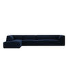 ECKSOFA links Ruby aus Samt königsblau 5 Sitzplätze - Blau, Textil (180/366cm) - Micadoni