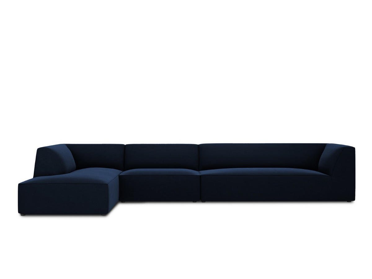 ECKSOFA links Ruby aus Samt königsblau 5 Sitzplätze - Blau, Textil (180/366cm) - Micadoni