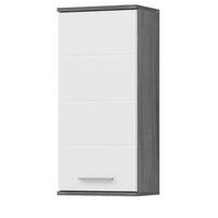 HÄNGESCHRANK weiß Hochglanz, grau, Badschrank mit 3 Fächern - Weiß Hochglanz/Silberfarben, Holzwerkstoff/Kunststoff (35/77/25cm) - Inn.Furn