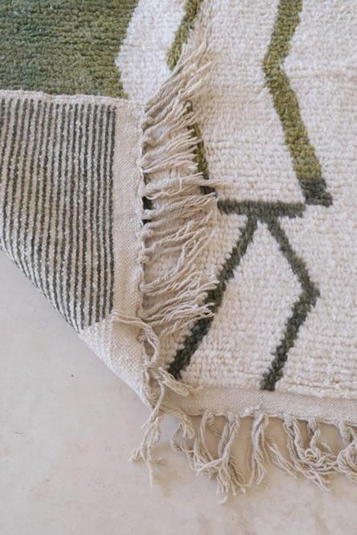 BERBERTEPPICH aus Marokko aus reiner Wolle grün - Grün, Naturmaterialien (156/255cm) - AFK Living