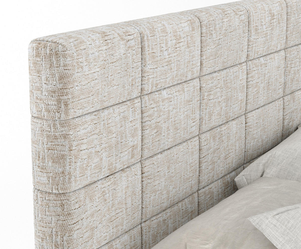 BOXSPRINGBETT Ava Beige 160/200 cm - Beige/Schwarz, Holz/Holzwerkstoff (160/200cm) - Maison de Reve