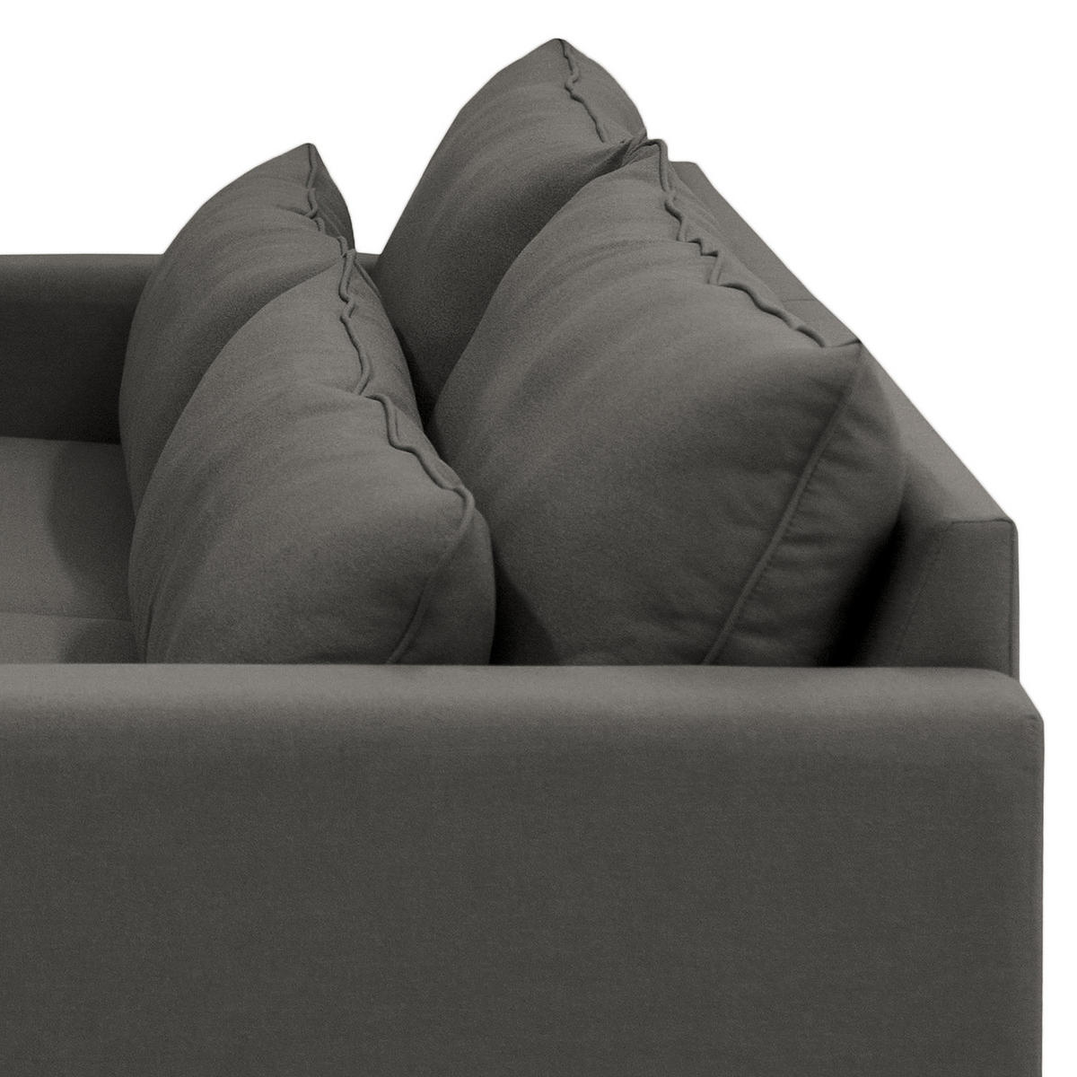 BIGSOFA mit Husse - Webstoff - Anthrazit/Schwarz, Kunststoff/Textil (240/82/104cm) - home24