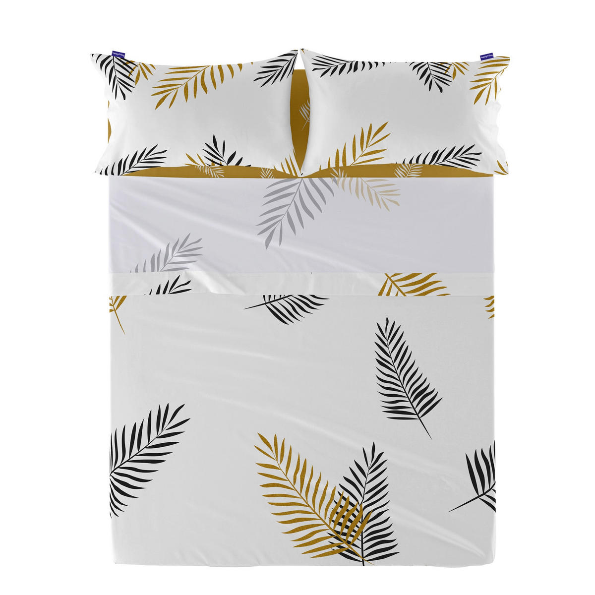 OBERBETTLAKEN foliage 160x270 cm mehrfarbig - Multicolor, Textil (160/270cm) - Happy Friday