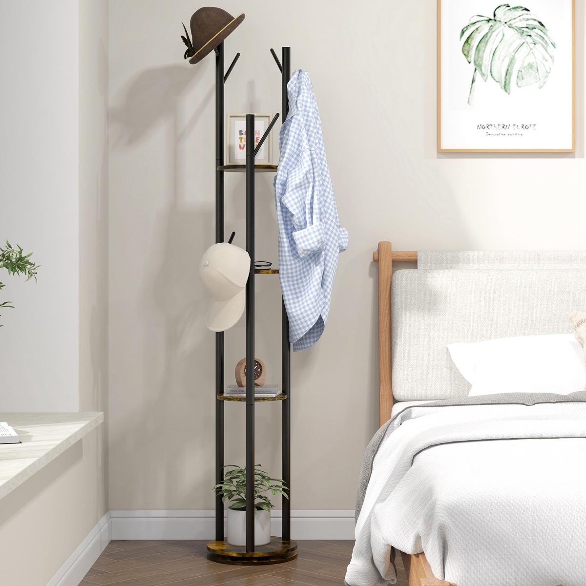 GARDEROBENSTÄNDER Braun 1 Stück - Braun, Holzwerkstoff (30/175/30cm) - GiPP