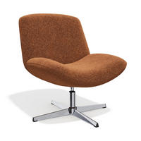DREHSESSEL ABY Strukturierter Samt Terrakotta 66cm - Dunkelorange/Terracotta, Textil (66/81/74cm) - Premium Interiors
