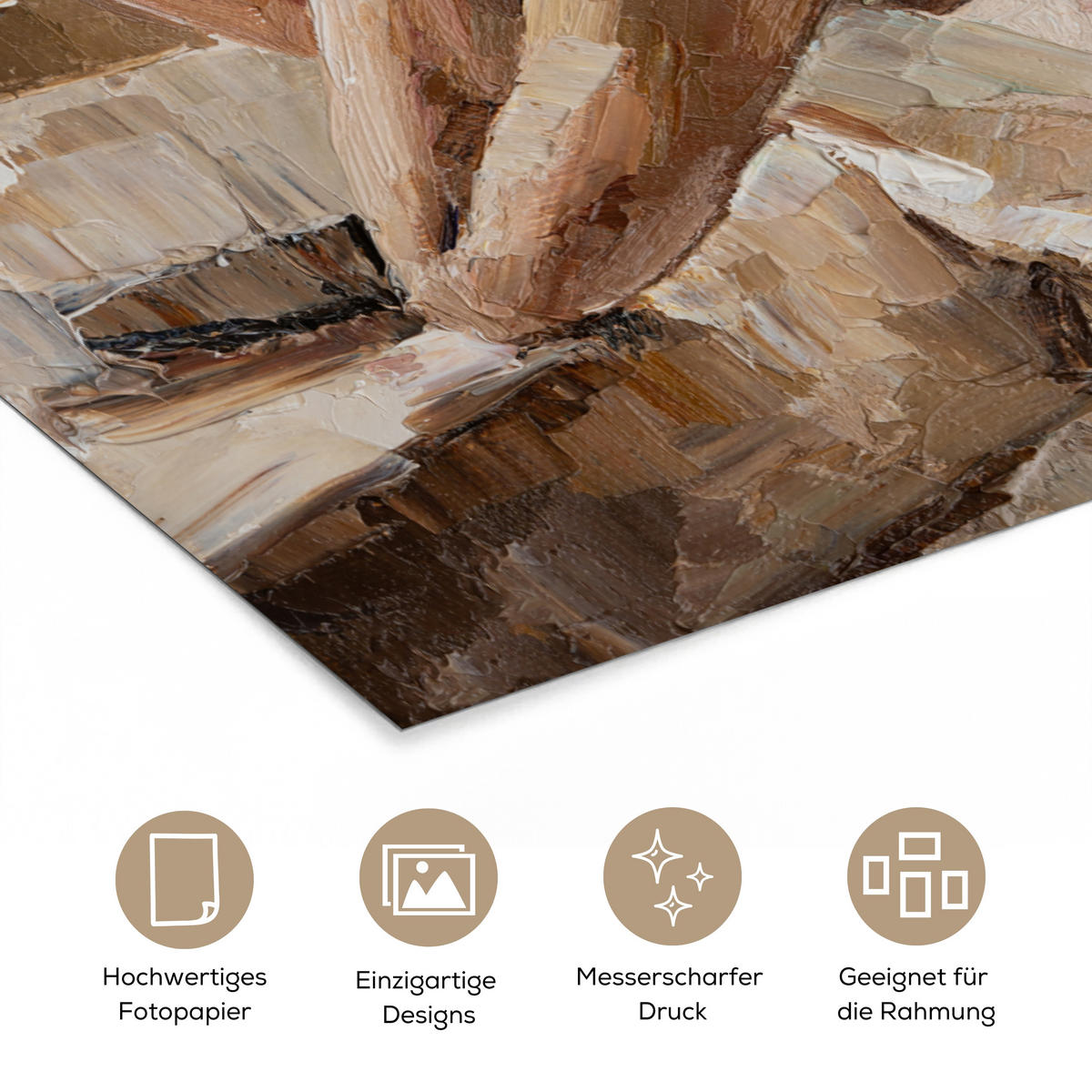 POSTER Ölgemälde - Frau - Wein 20x30 cm - Hellbraun, Papier (20/30/0.1cm) - MuchoWow