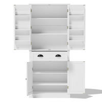 GESCHIRRSCHRANK 80/40/182 cm Weiß mit 4 Türen, 1 Schublade und 6 Staufächer - Weiß, Holz (80/182/40cm) - Oxeza