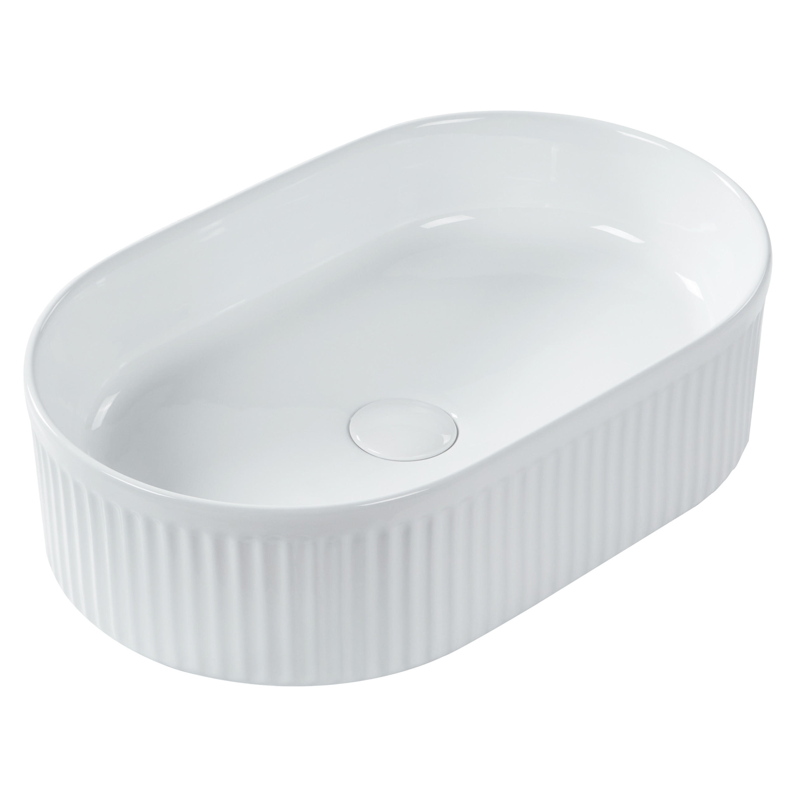 UMYVADLO NA DESKU Bílé 49/31 cm Keramika Geldo - bílá, keramika (49/13/31cm) - Beliani