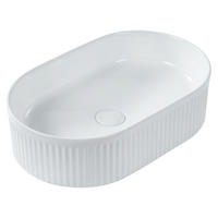 UMYVADLO NA DESKU Bílé 49/31 cm Keramika Geldo - bílá, keramika (49/13/31cm) - Beliani