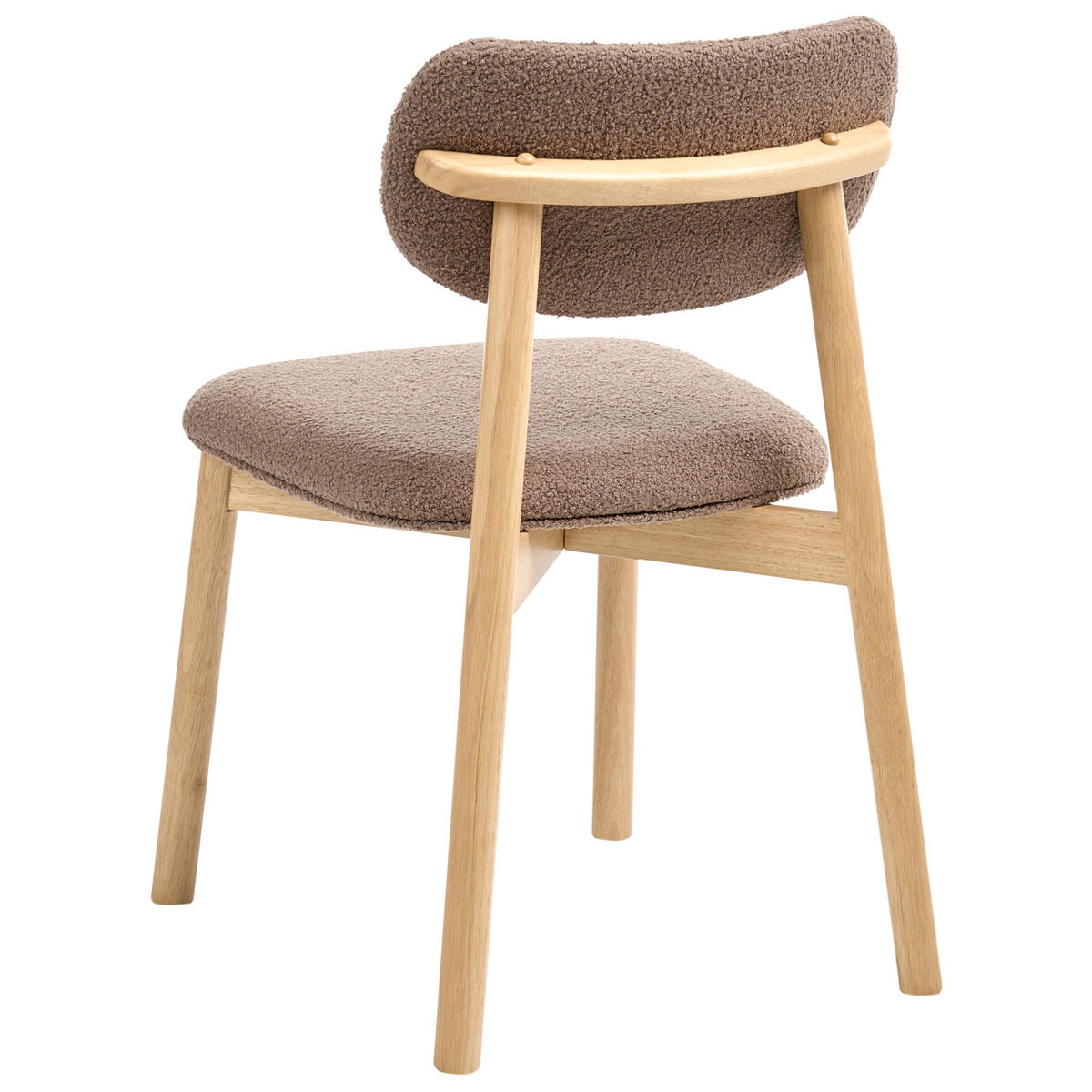 ESSZIMMERSTUHL 2er-Set Bouclé Hellbraun/Taupe Mills - Hellbraun, Textil (50/80/58cm) - Beliani